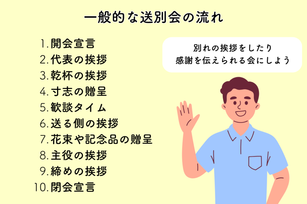 送別会の挨拶例文集11選_送別会の流れ