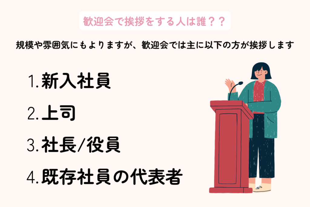 歓迎会の挨拶例文集_挨拶をする人