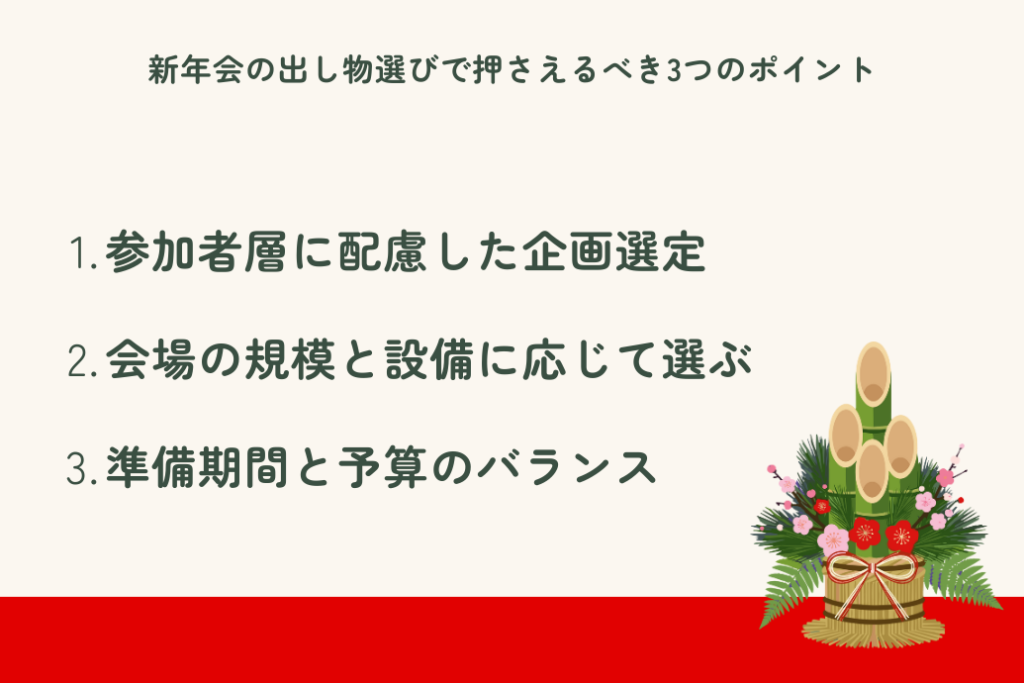 新年会の余興出し物15選_ポイント